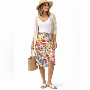 RipSkirt Hawaii Wrap Skirt XL Length 3 Wildflower Watercolor Pockets Floral Swim